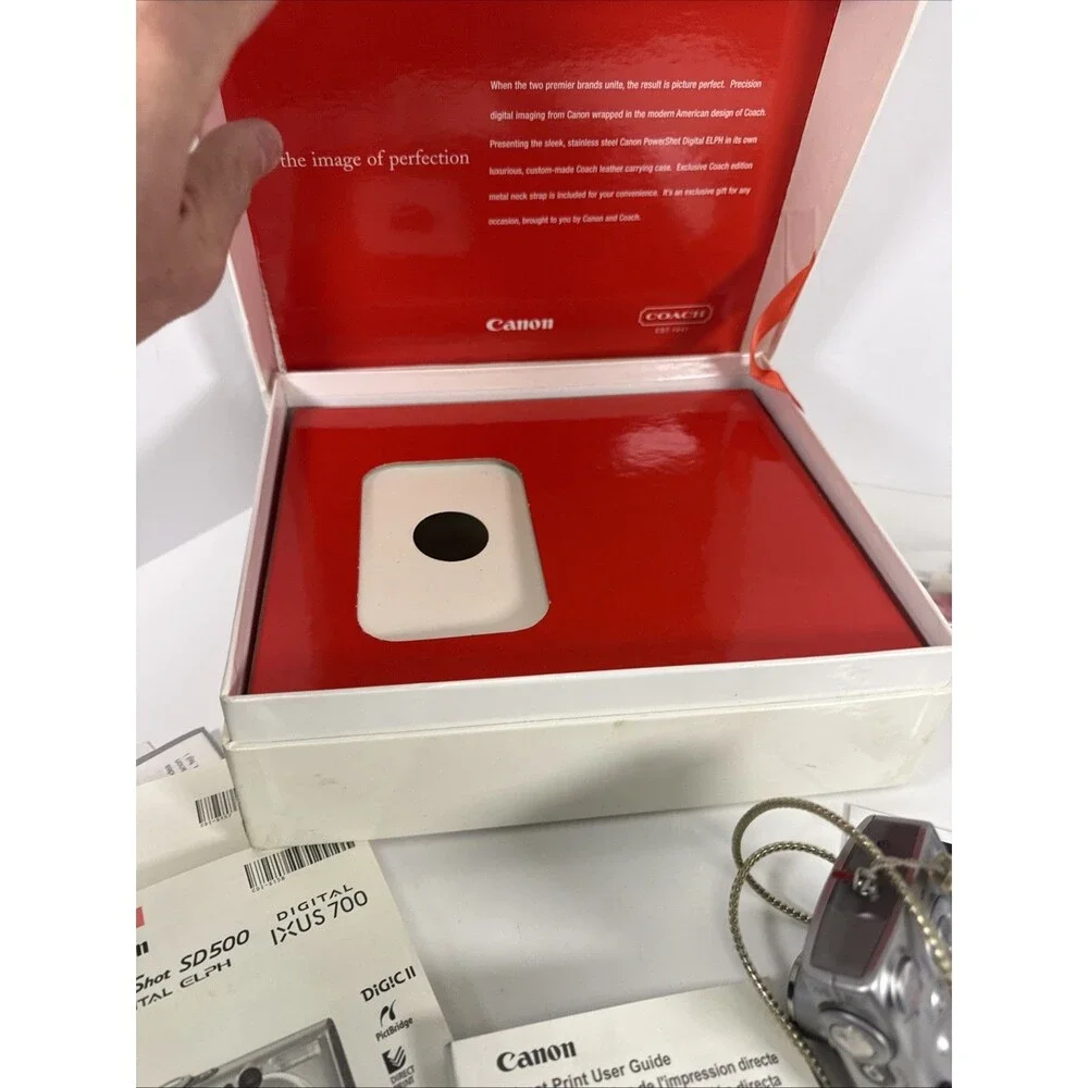 RARE Canon ELPH S500 COACH Edition Camera Kit  - Missing Coach Carry Case.